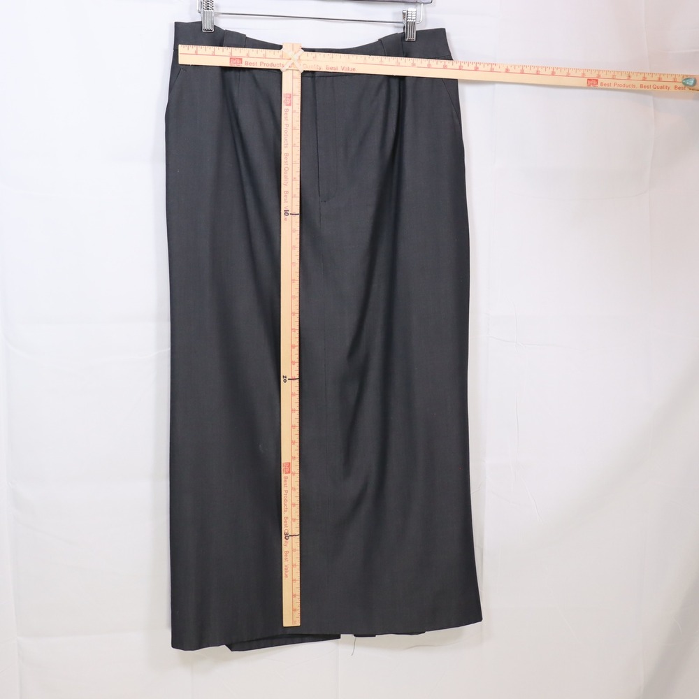 Dana Buchman Maxi Skirt 16 Charcoal Womens Wool Blend Professional Office - Picture 3 of 4